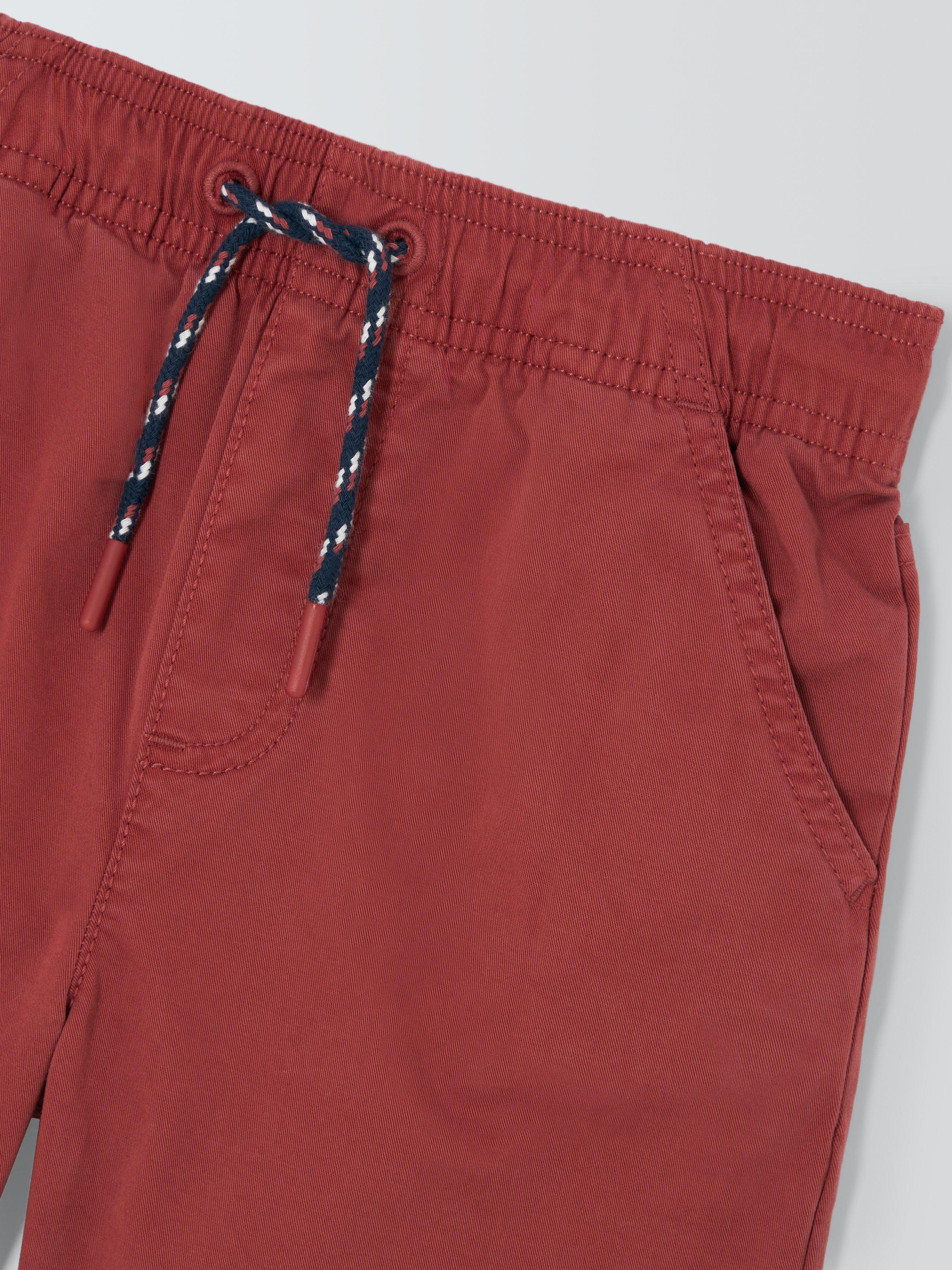 John Lewis Kids' Pull On Dock Shorts, Red, 3 years