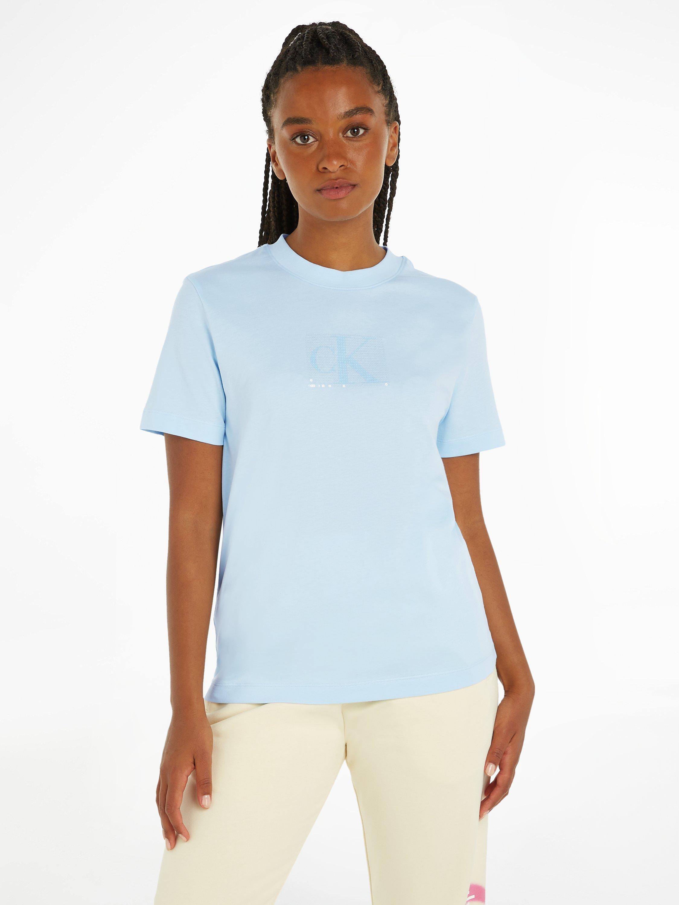 Calvin klein women's logo t shirt best sale