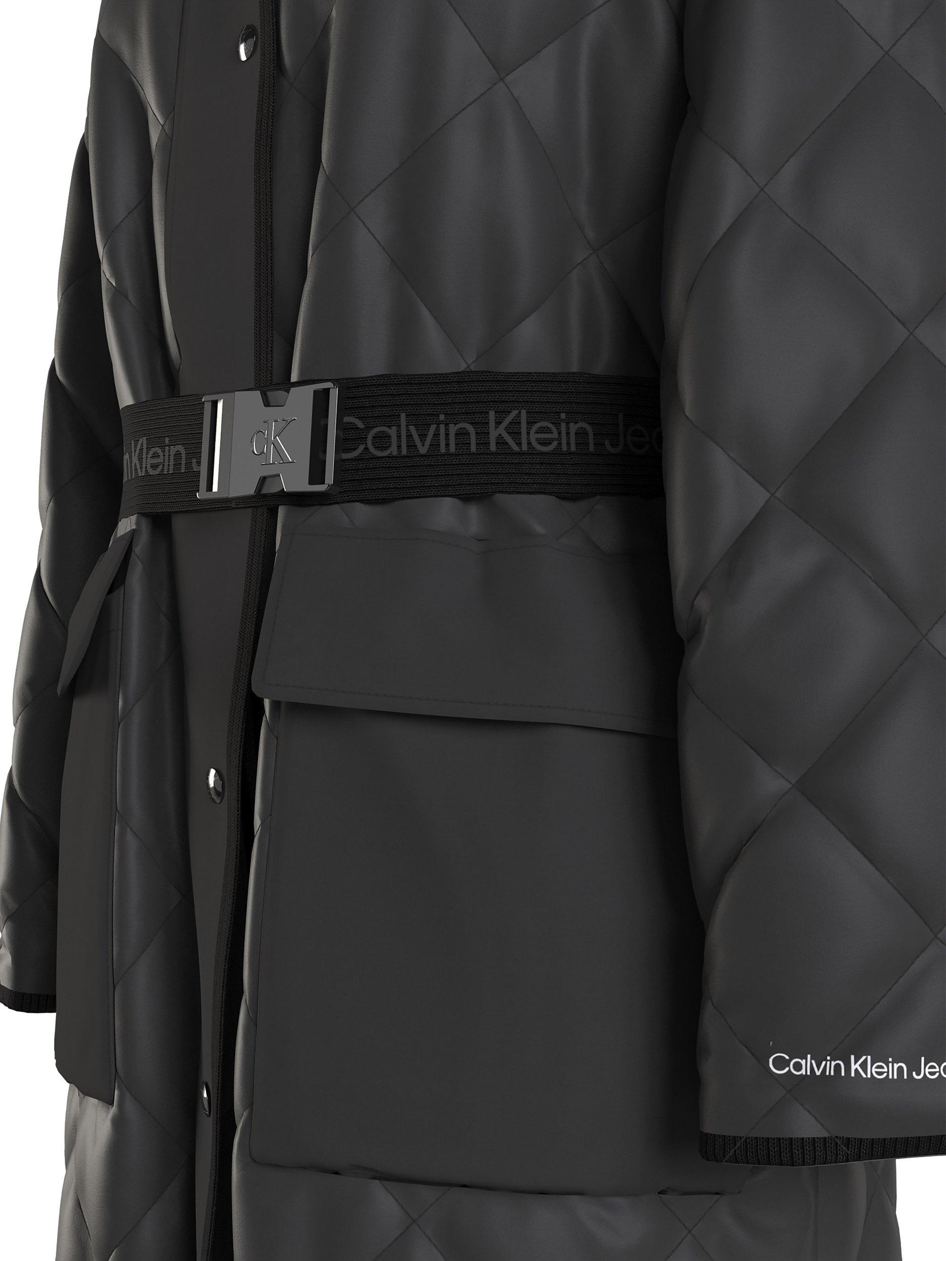 Shops calvin klein black and white coat