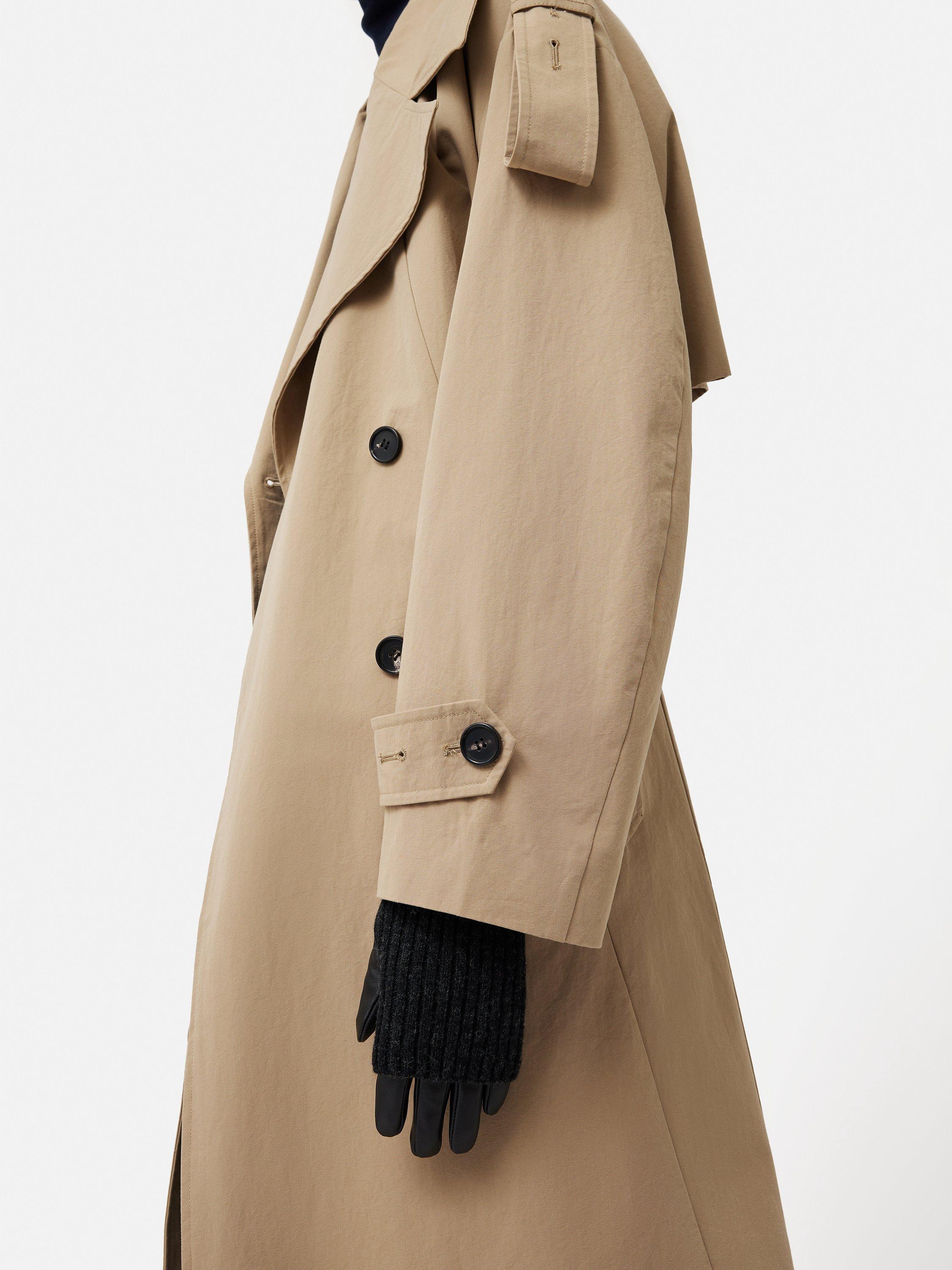 Product image 2 of 3, which shows Jigsaw Knit Overlay Leather Gloves, Black/Charcoal, S-M