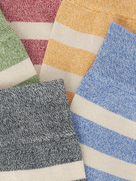 John Lewis Twist Rugby Stripe Socks, Pack of 5, Multi - view 2, Multi