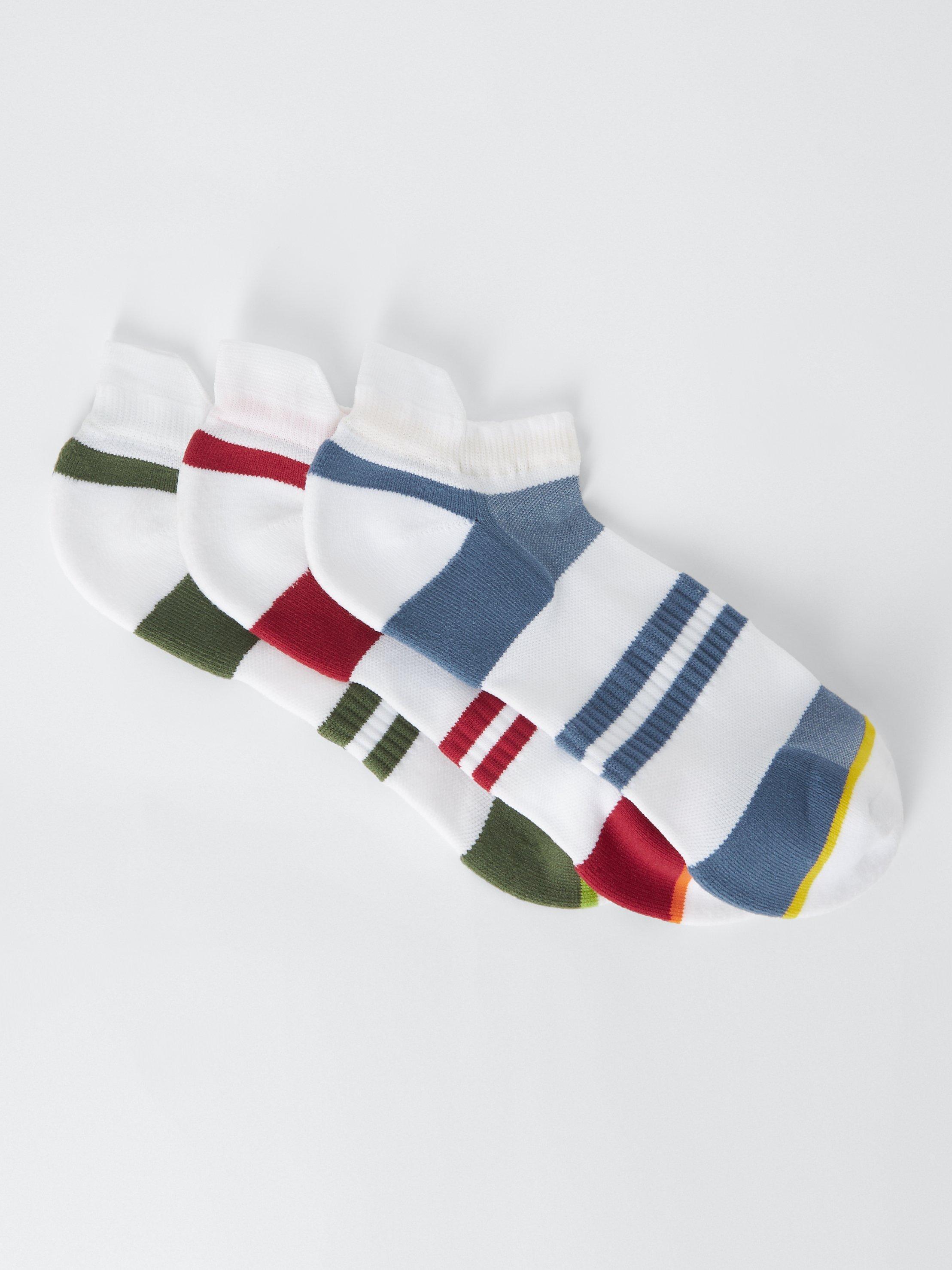 John Lewis Nylon Ankle Socks, Pack of 3, Multi