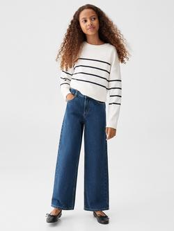 Mango Kids' Wide Leg Jeans - view 2, Dark Open Blue