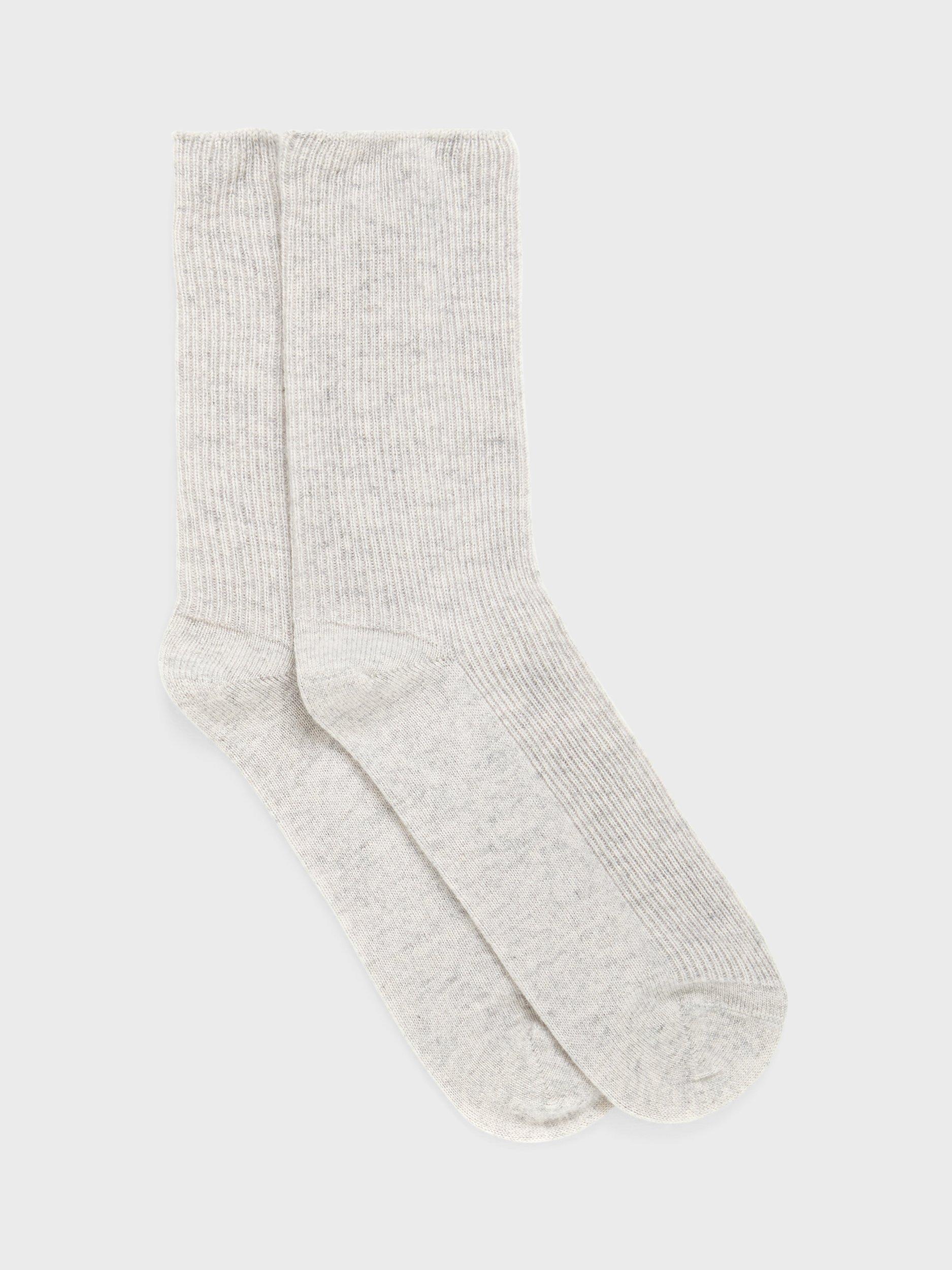 Hobbs Cashmere Ankle Socks, Light Grey