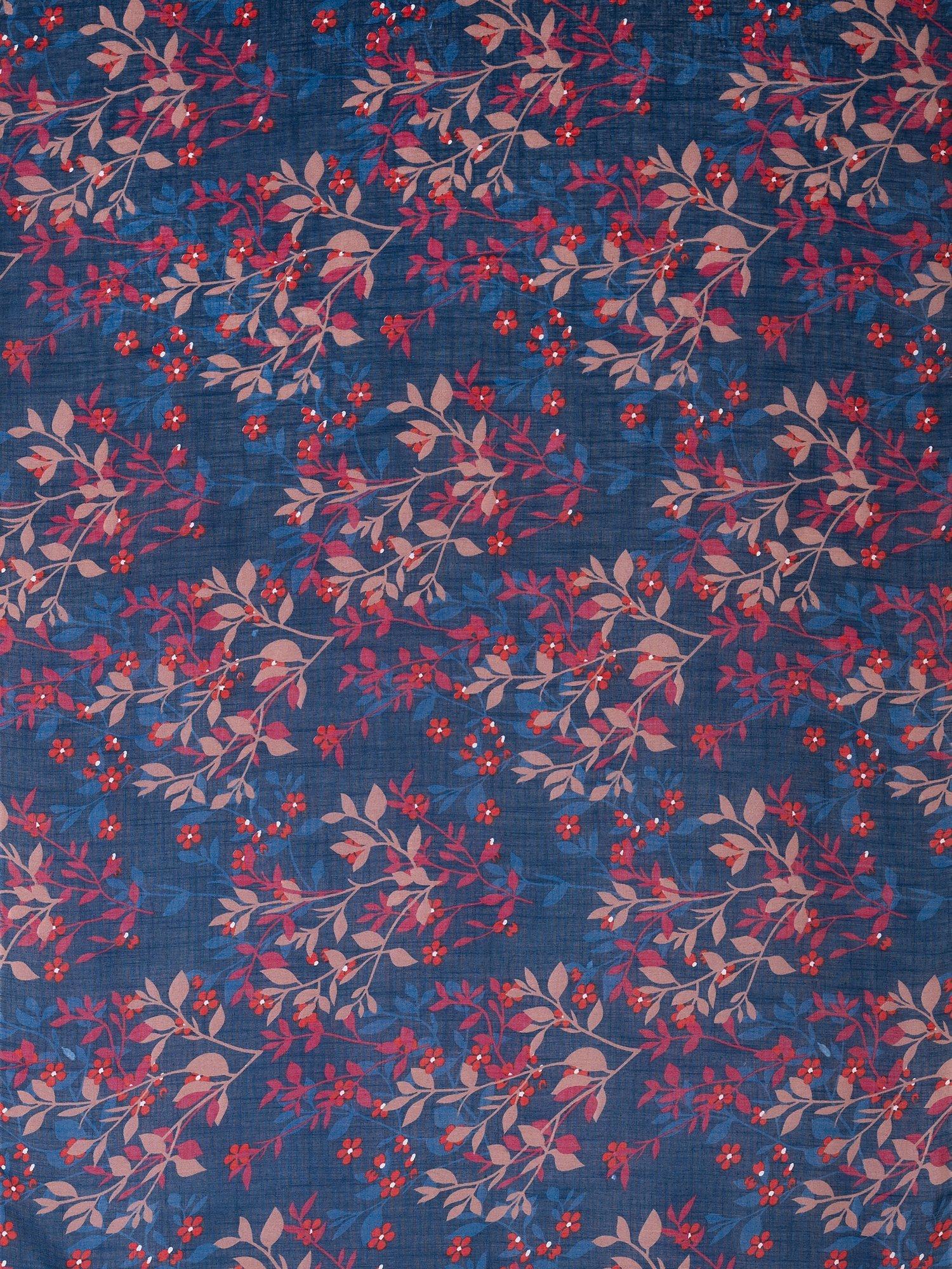 Product image 3 of 3, which shows chesca Floral & Vine Print Scarf, Navy/Multi, One Size