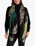 chesca Geometric Leopard Print Scarf