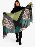 chesca Geometric Leopard Print Scarf