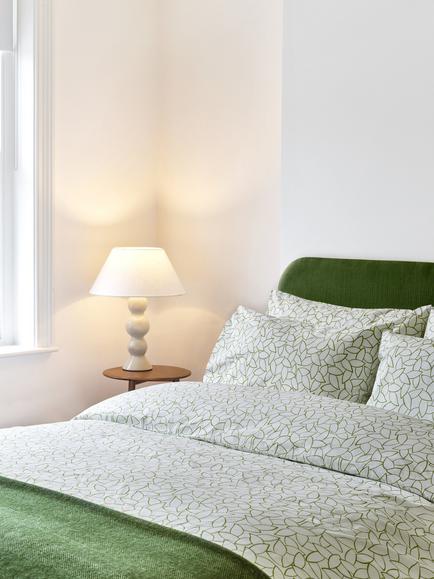 Jasper Conran London 200 Thread Count Mini Leaf Duvet Cover Set, Spinach