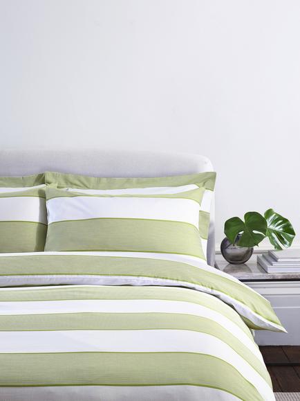 Jasper Conran London Pinstripe Jacquard Duvet Cover Set, Spinach