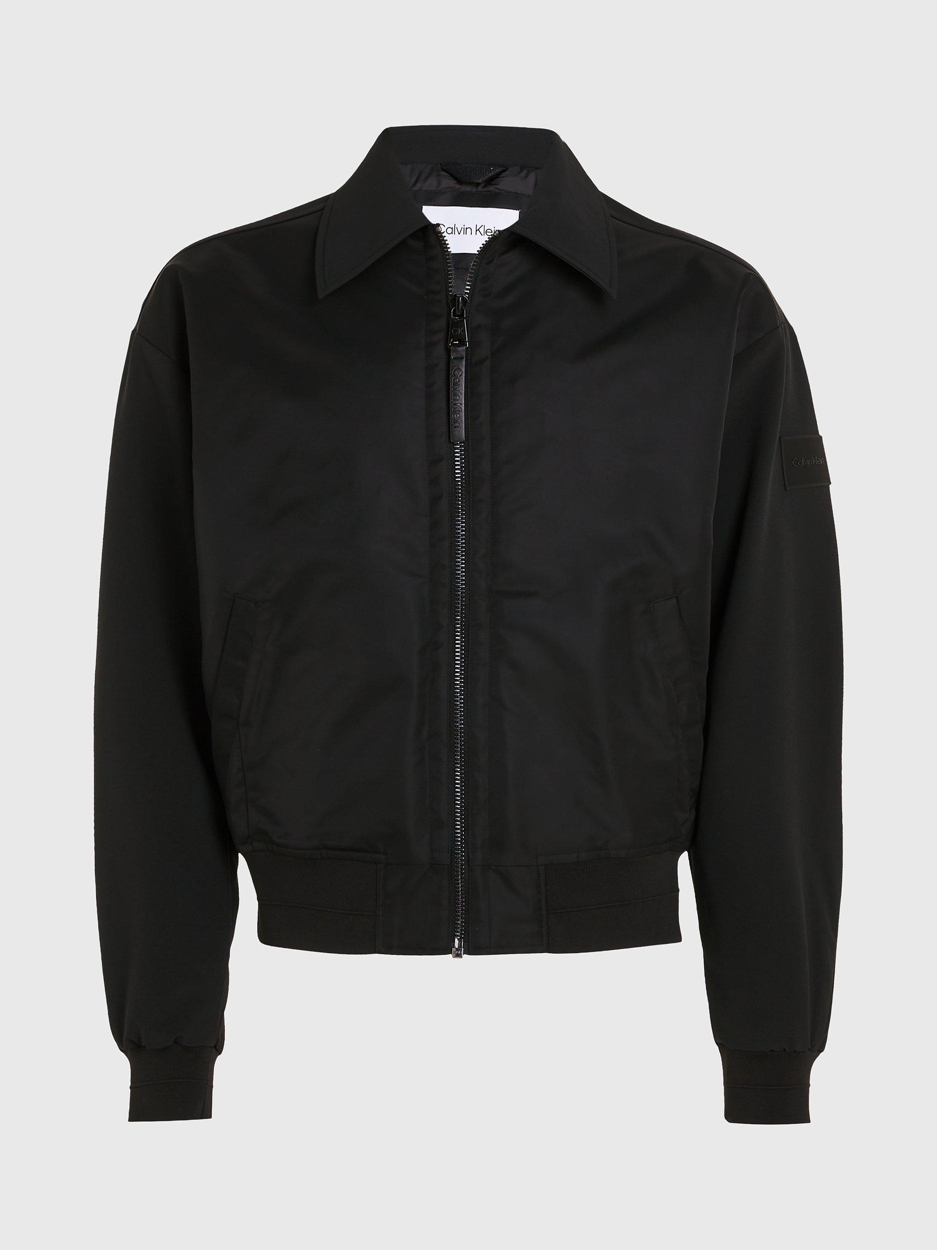 Calvin Klein Sateen Bomber Jacket, Black