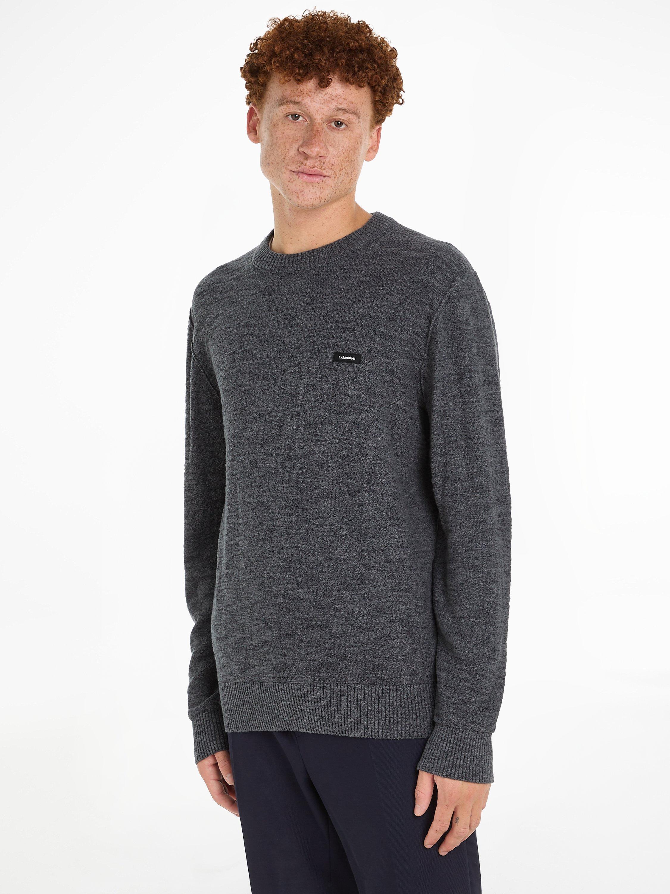 Calvin Klein Winter Slub Pullover Jumper, Grey