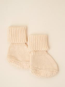Truly Baby Cotton Knitted Booties, Oat