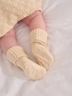 Truly Baby Cotton Knitted Booties - view 2, Oat