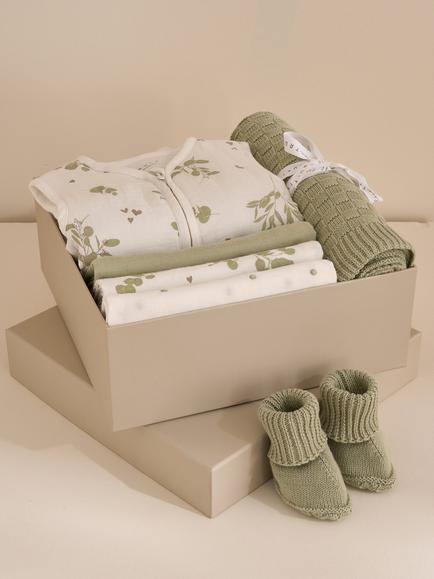 Truly Baby Cotton Knitted Booties - view 2, Sage