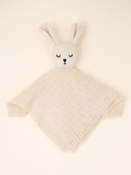 Truly Baby Cotton Knitted Bunny Comforter, Oat