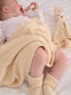 Truly Baby Cotton Knitted Bunny Comforter - view 2, Oat