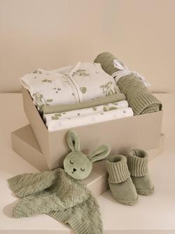 Truly Baby Cotton Knitted Bunny Comforter - view 2, Sage