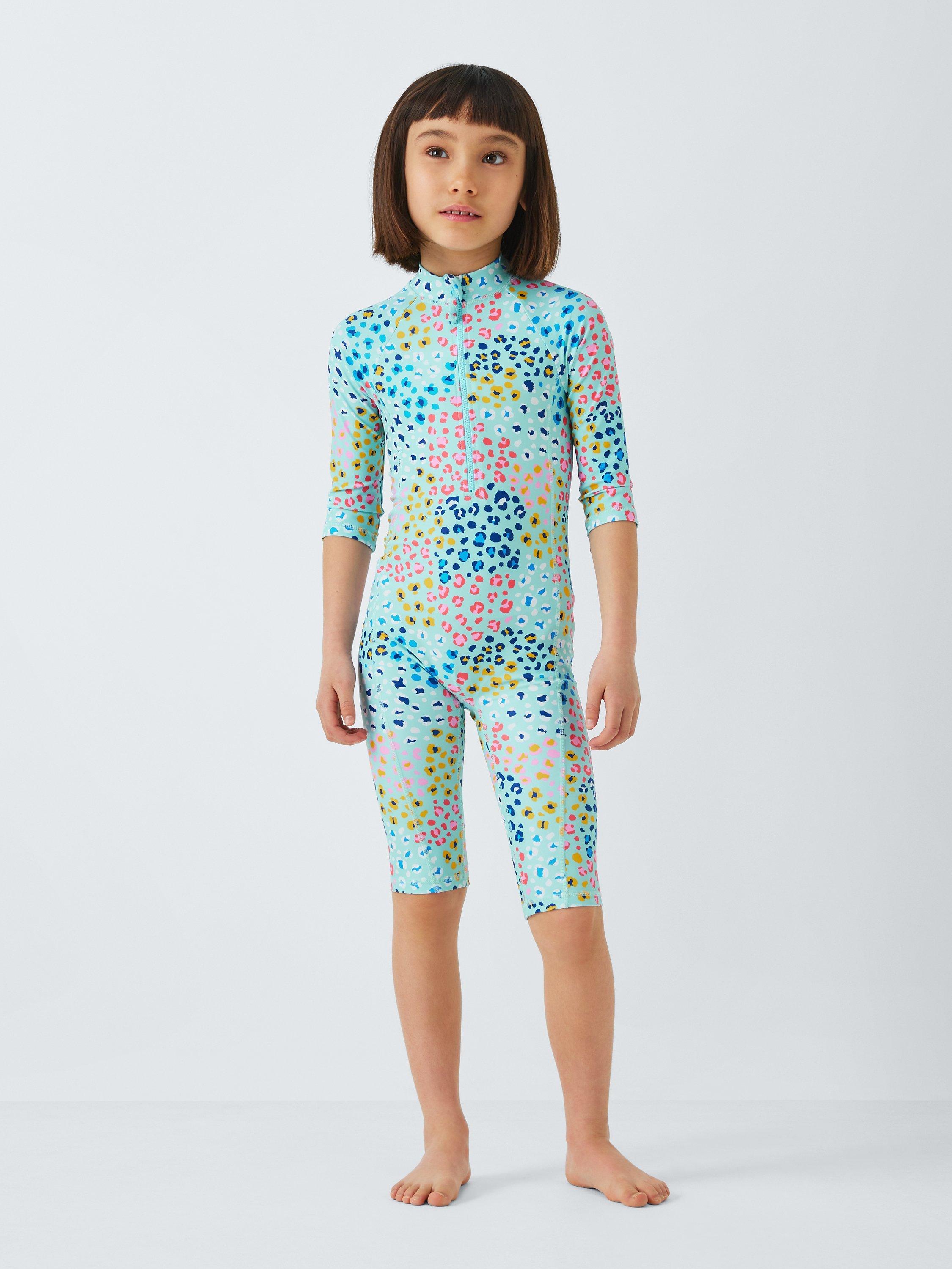 John Lewis Kids' Leopard Print Sunpro Swimsuit, Multi, 7 years