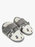 JoJo Maman Bébé Panda Easy-On Slipper Shoes, Grey Marl/Multi