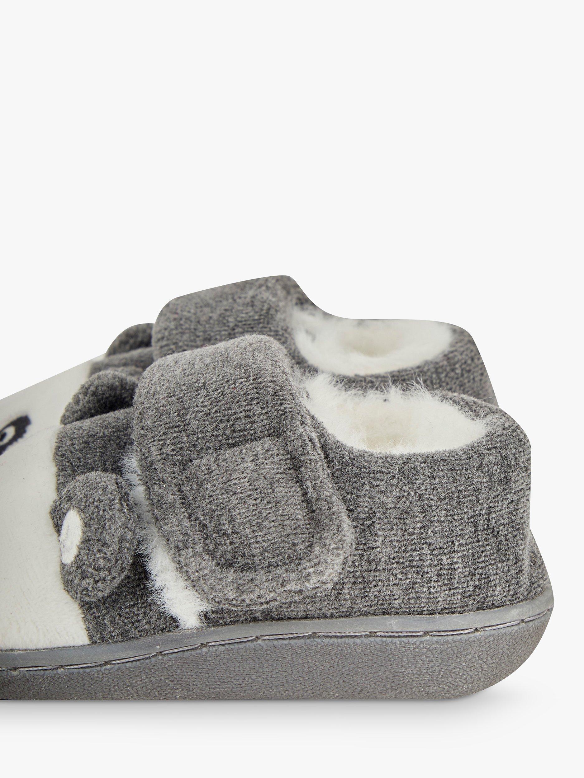 Product image 3 of 5, which shows JoJo Maman Bébé Panda Easy-On Slipper Shoes, Grey Marl/Multi, 6-12 months