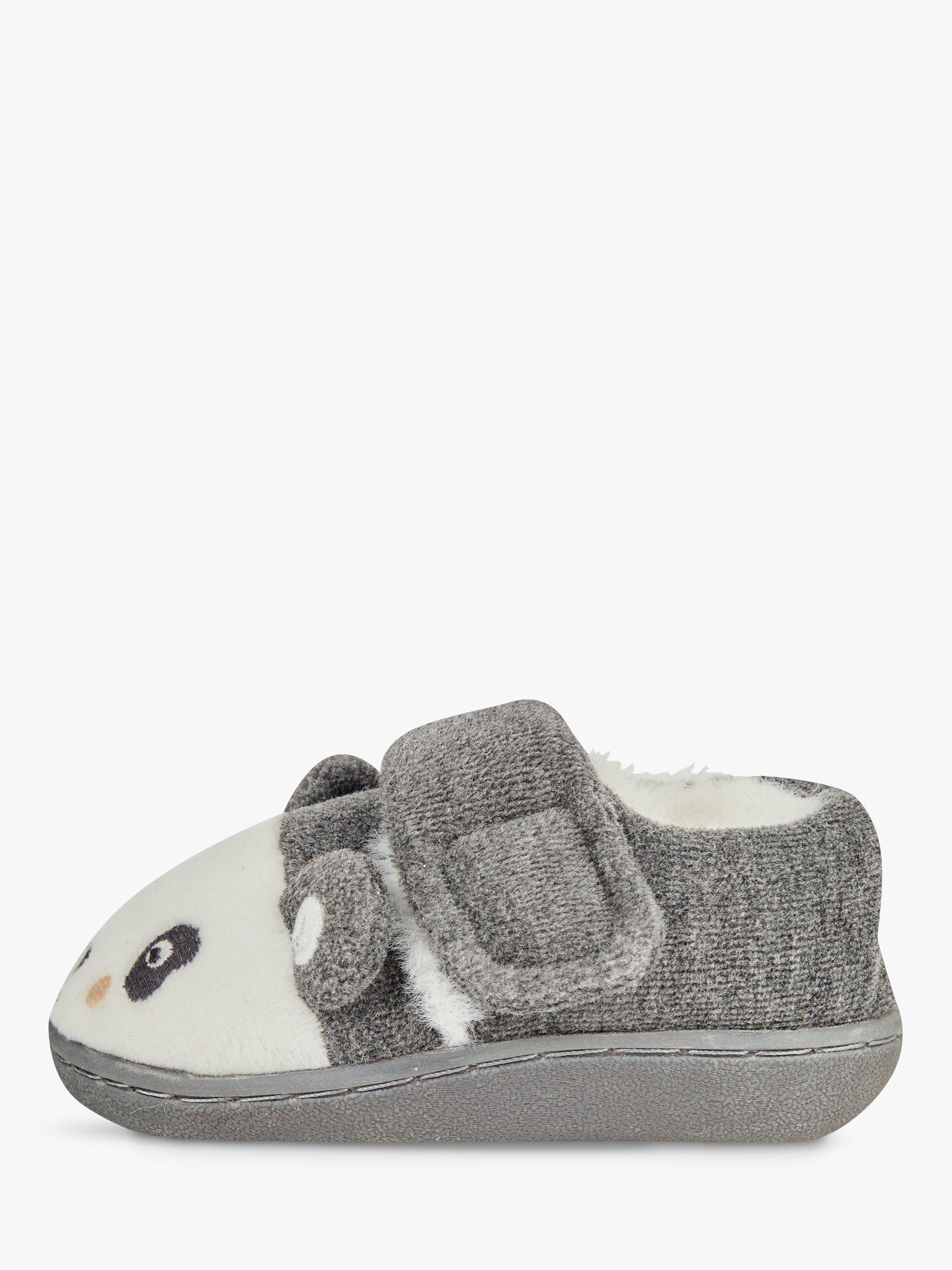 Product image 4 of 5, which shows JoJo Maman Bébé Panda Easy-On Slipper Shoes, Grey Marl/Multi, 6-12 months