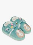 JoJo Maman Bébé Guinea Pig Easy-On Slipper Shoes, Duck Egg/Multi