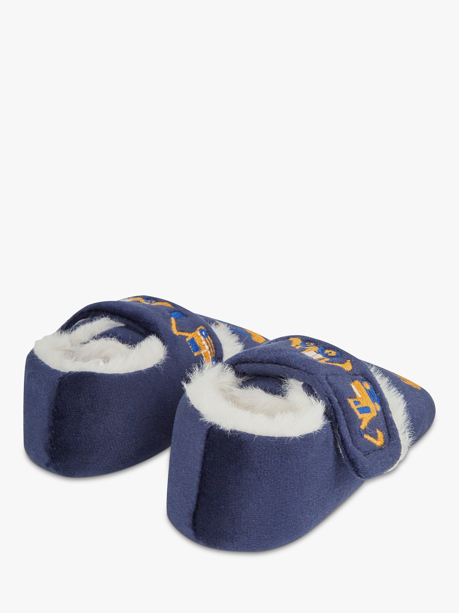 Product image 3 of 4, which shows JoJo Maman Bébé Digger Easy-On Slipper Shoes, Navy/Multi, 6-12 months