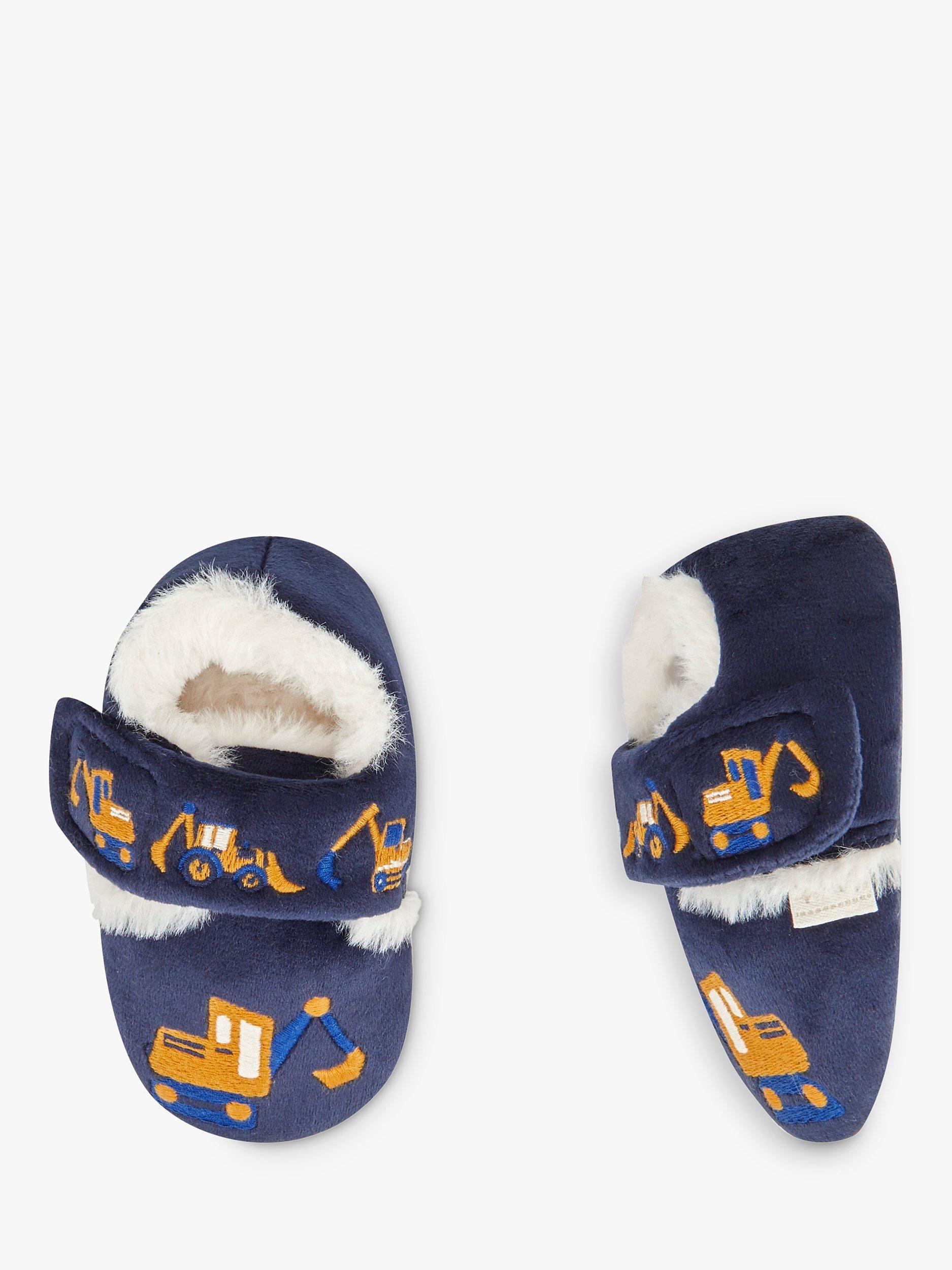 Product image 4 of 4, which shows JoJo Maman Bébé Digger Easy-On Slipper Shoes, Navy/Multi, 6-12 months