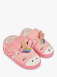 JoJo Maman Bébé Unicorn Easy-On Slipper Shoes, Pink/Multi