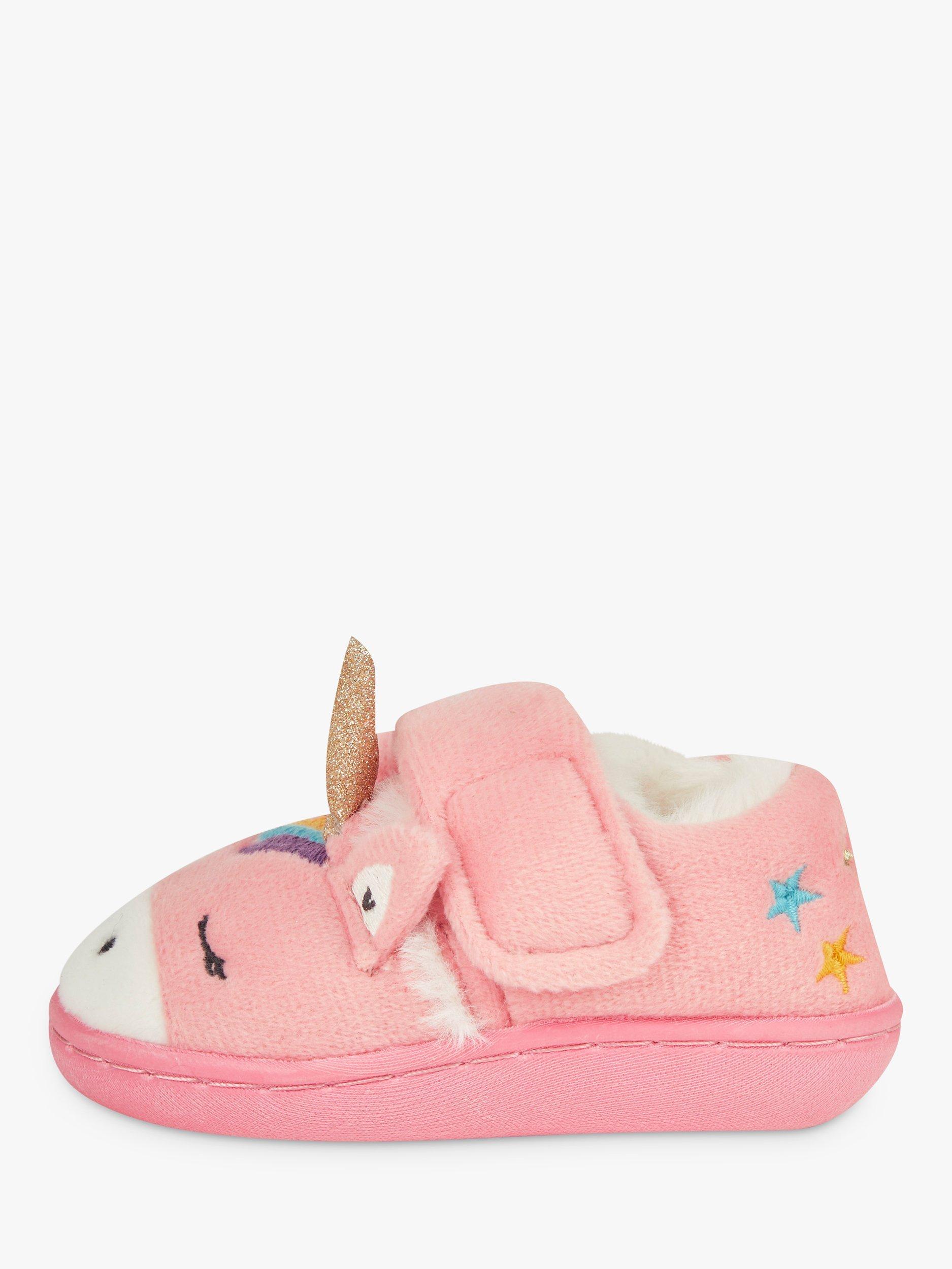JoJo Maman Bebe Unicorn Easy On Slipper Shoes Pink Multi
