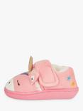 JoJo Maman Bébé Unicorn Easy-On Slipper Shoes, Pink/Multi