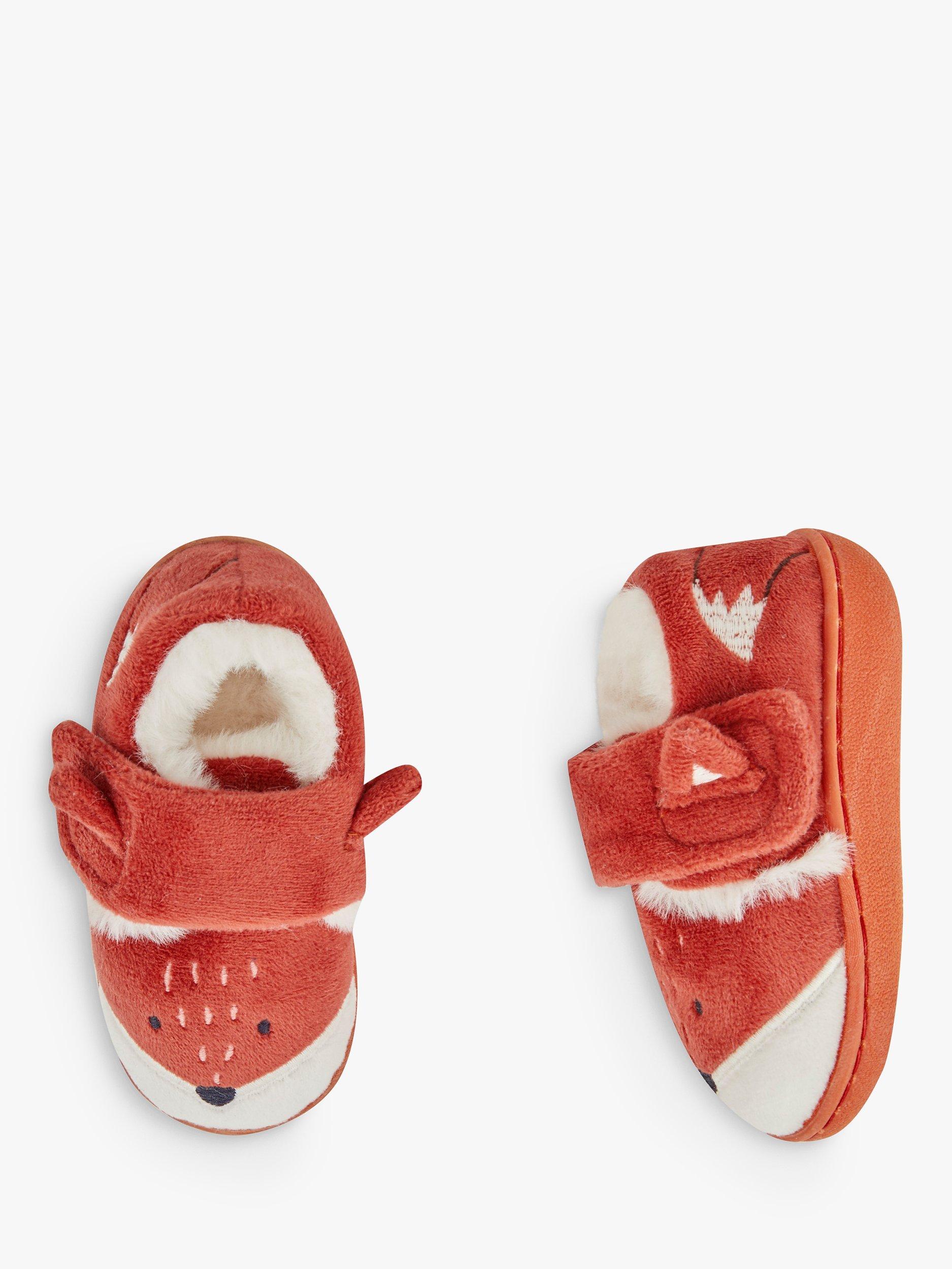 JoJo Maman Bebe Kids Fox Slippers Rust