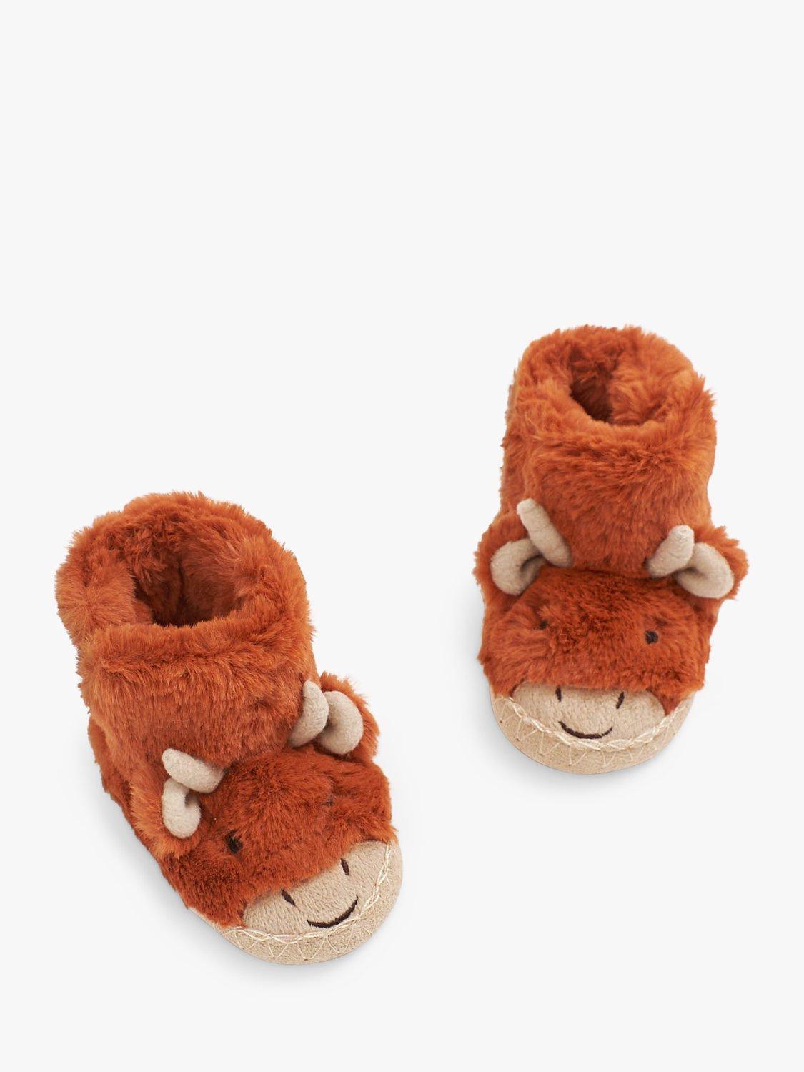 JoJo Maman Bebe Kids Cow Slipper Boots Orange