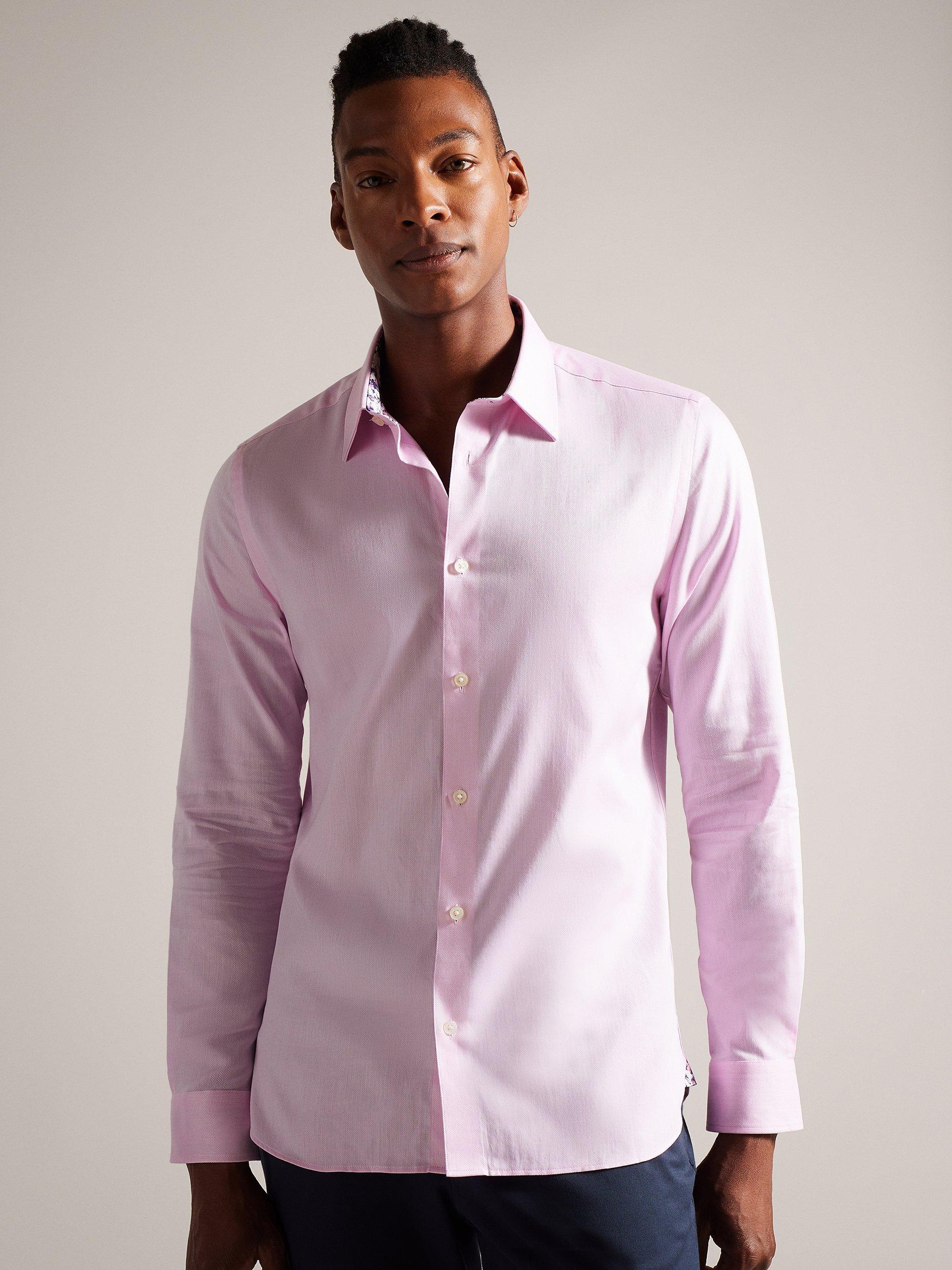 Ted Baker Ildaton Long Sleeve Bi-Stretch Herringbone Shirt