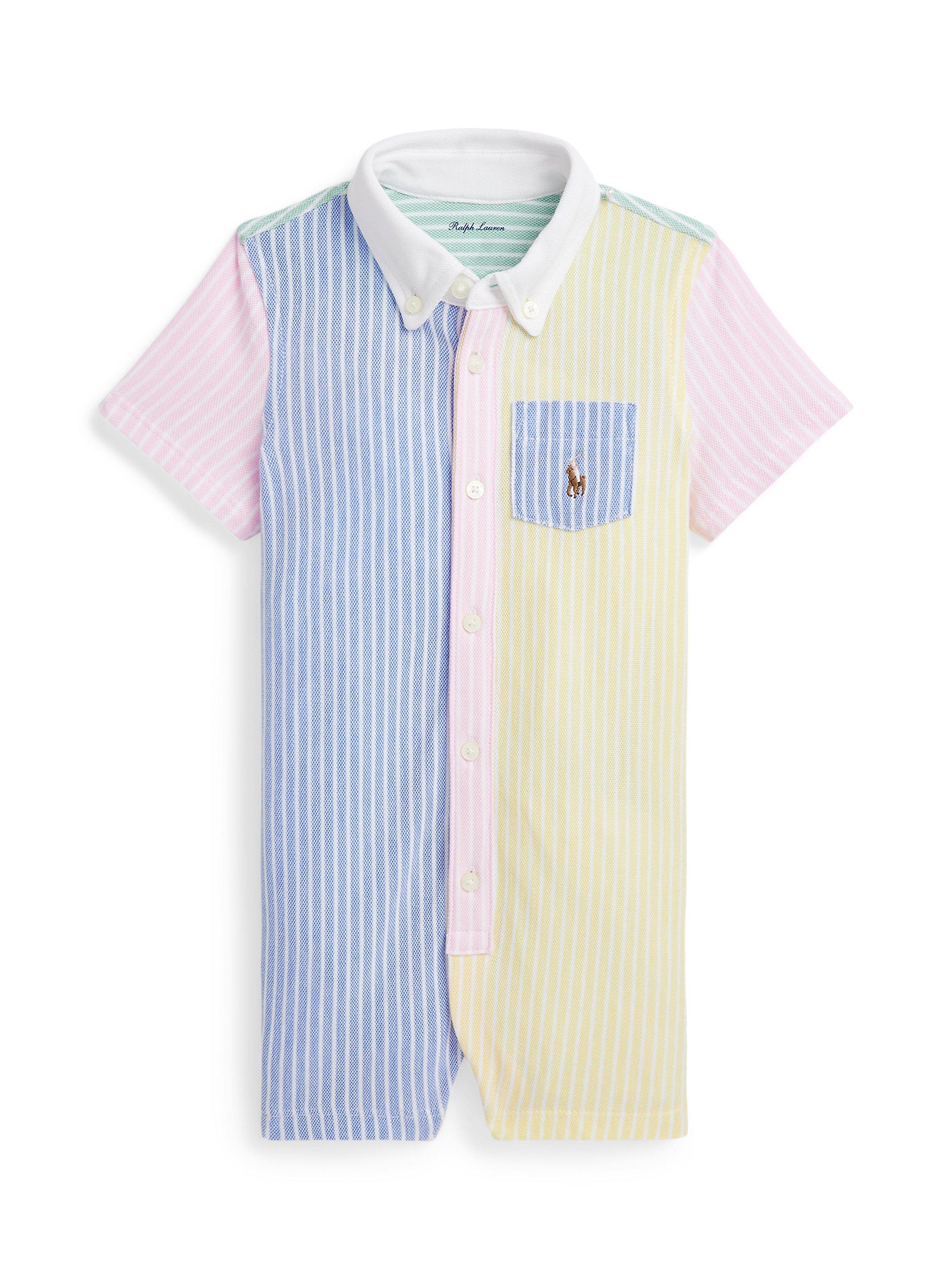 Ralph Lauren Baby Oxford Colour Block Stripe Shortall, Harbor Island Blue