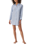 myza Striped Organic Cotton Nightshirt, Blue/White