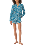 myza Tiger & Florals Organic Cotton Long Sleeve Pyjama Short Set