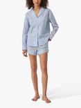 myza Striped Organic Cotton Long Sleeve Pyjama Short Set