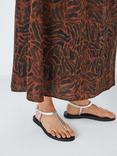 John Lewis ANYDAY Landed Leather Toe Post Footbed Sandals