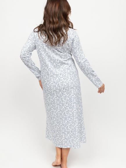 Nora Rose by Cyberjammies Phoebe Nightdress, White/Blue - view 2, White/Blue