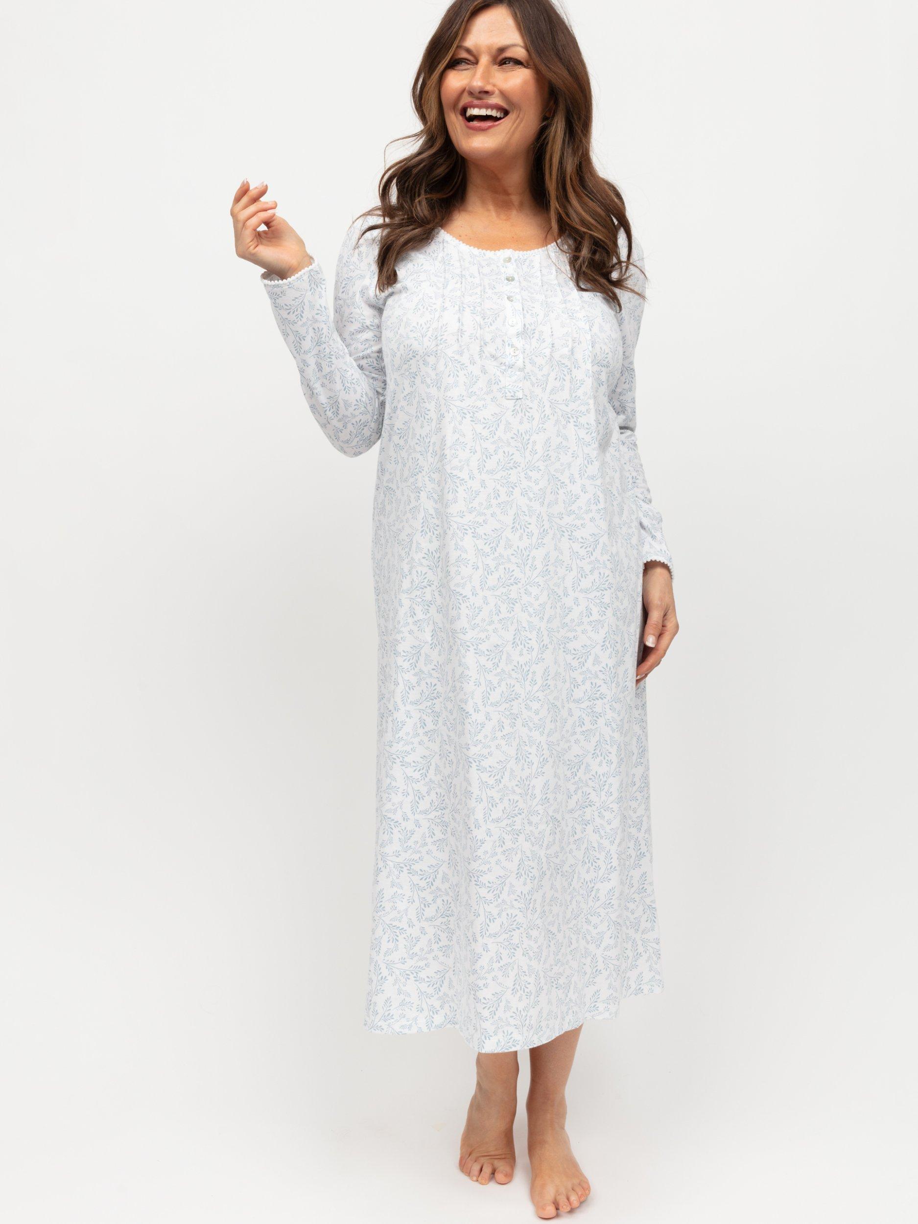Nora Rose by Cyberjammies Frieda Nightdress White Blue
