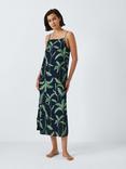 John Lewis Onyx Palm Leaf Midi Chemise, Navy