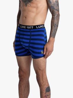 LUKE 1977 Niter Striped Cotton Blend Boxers, Pack of 3 - view 2, Stripe Navy