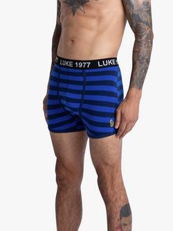LUKE 1977 Niter Striped Cotton Blend Boxers, Pack of 3 - view 2, Navy Stripe/Black/Grey