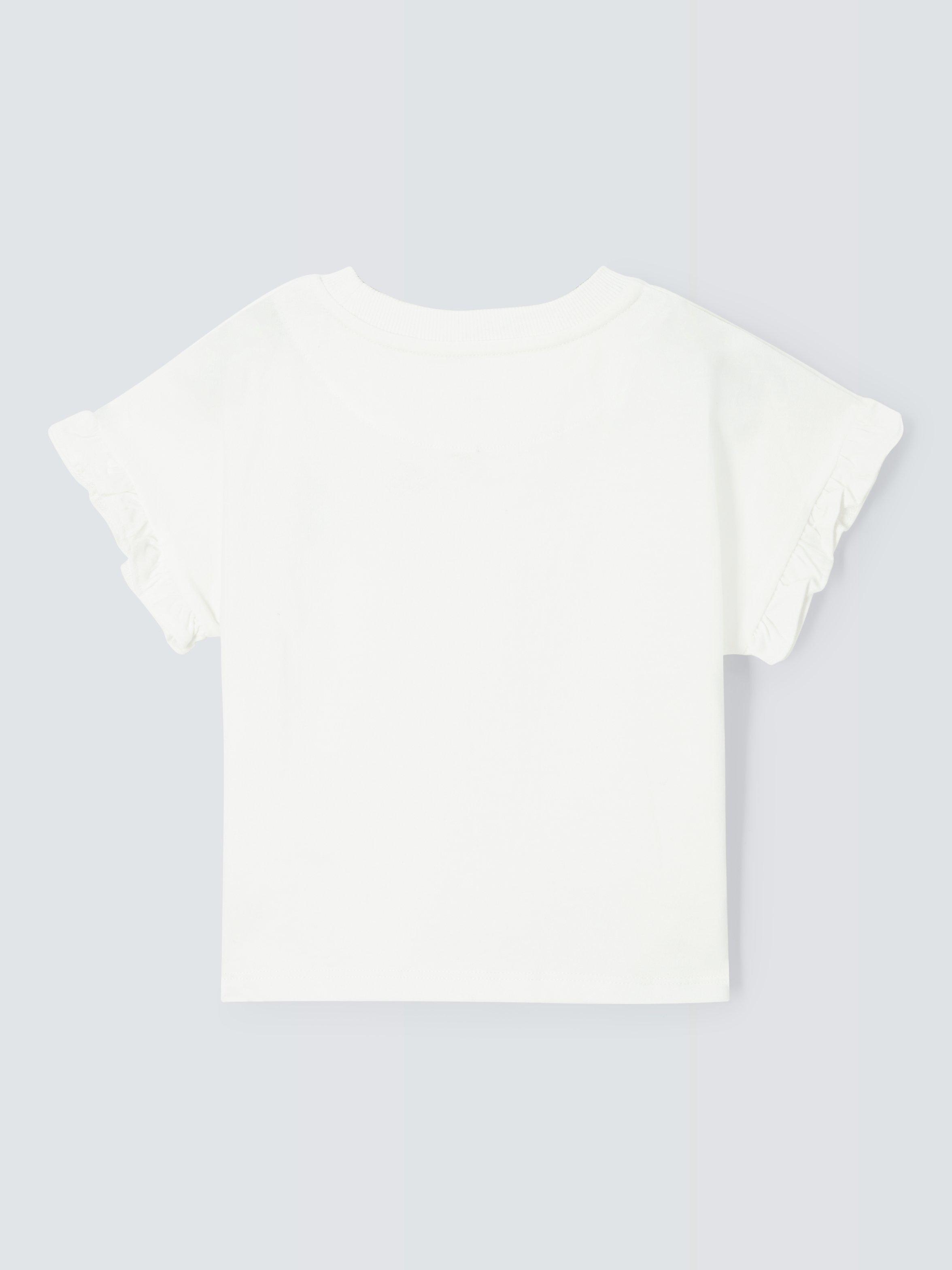 Product image 4 of 6, which shows John Lewis Kids' Sequin Parrot T-Shirt, Snow White, 7 years