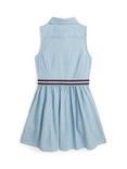 Ralph Lauren Kids' Day Sleeveless Belted Cotton Chambray Shirt Dress, Medium Wash