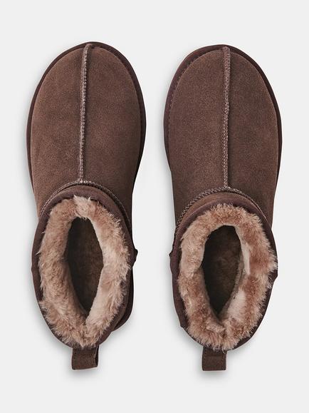 Whistles Mable Suede Slipper Boots, Taupe - view 2, Taupe