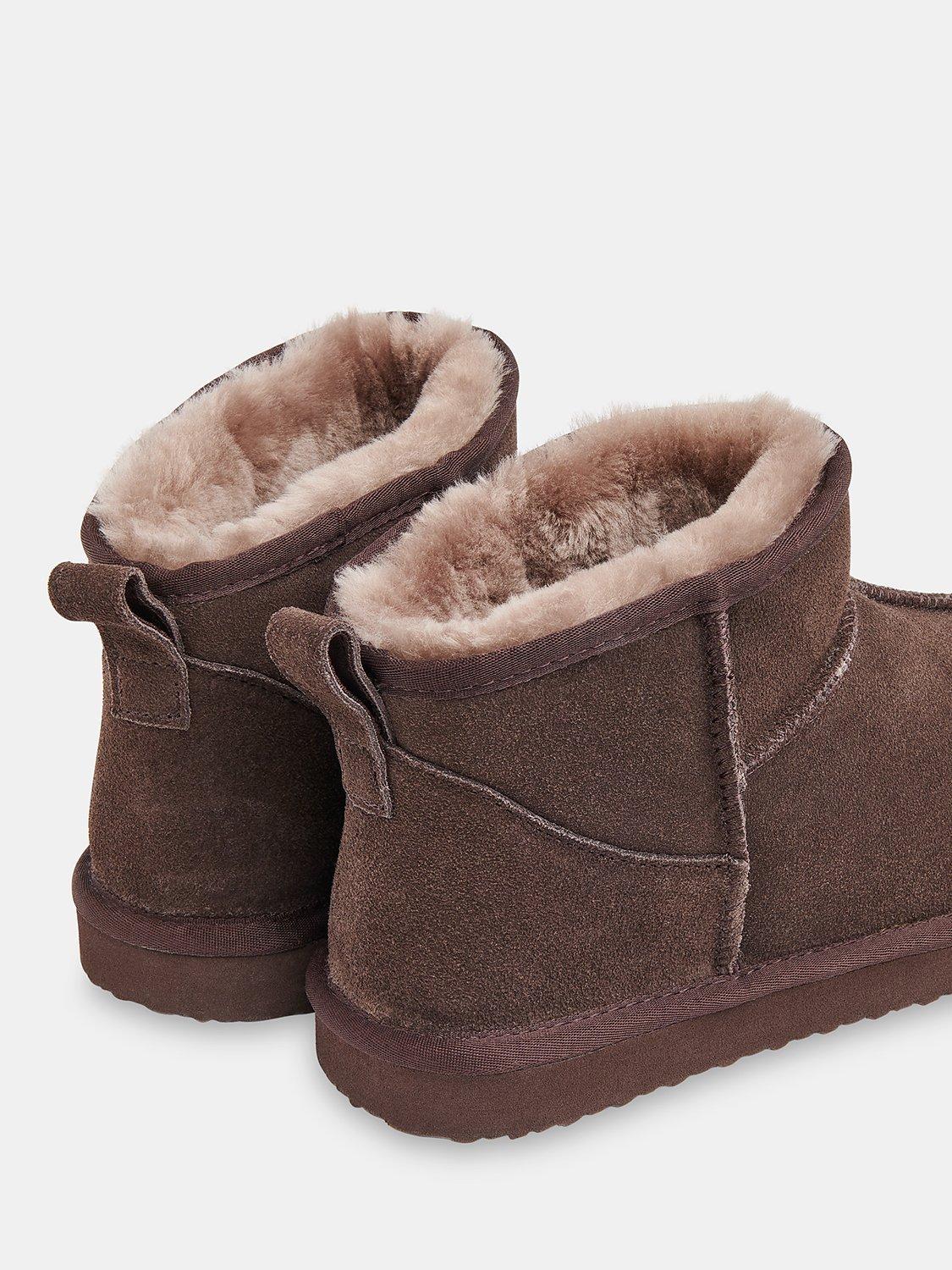 Product image 3 of 4, which shows Whistles Mable Suede Slipper Boots, Taupe, 7