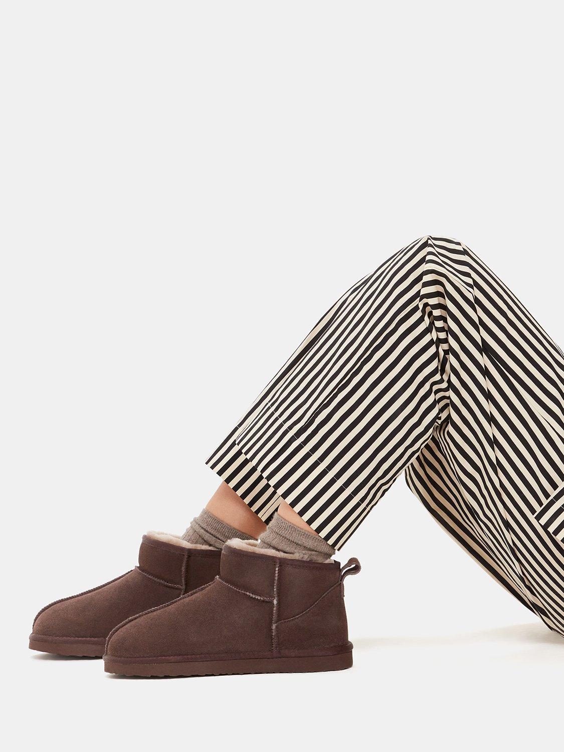 Product image 4 of 4, which shows Whistles Mable Suede Slipper Boots, Taupe, 7