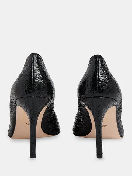 Whistles Corie Textured Heeled Pumps - view 2, Black